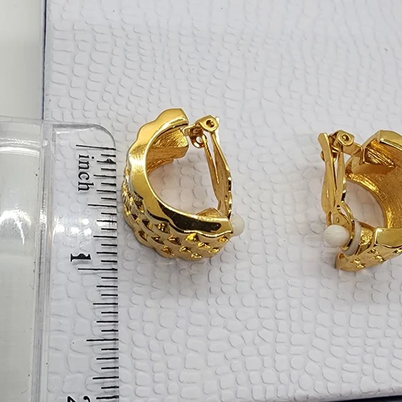 Givenchy Large Gold Clip On Earrings - Picture 16 of 16